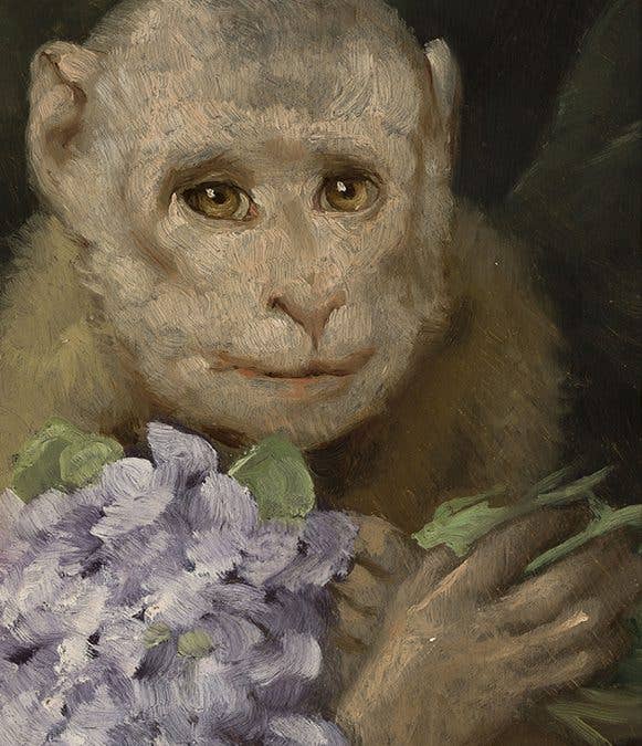 Laqueprint, Monkey with a Bouquet of Violets - Gabriel von Ma...: 19.5 x 30 cm / 100% PEFC certified wood.
The inks and varnishes used are Greenguard Certified