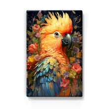 Load image into Gallery viewer, Blue parrot with flowers 2 - Laqueprint - 19.5 x 30 cm - LP335
