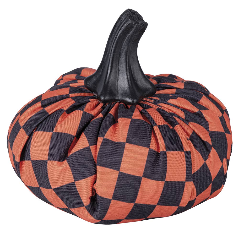 SMALL PUMPKIN WITH CHECKERED DECORATION