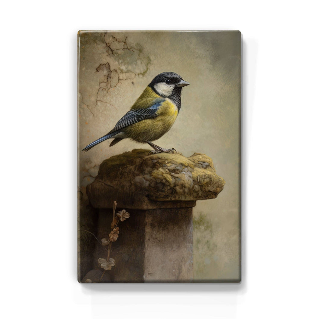 Laqueprint great girl on old stone - hand-lacquered - 19.5 x 30 cm - LP393
