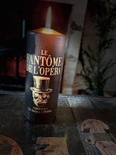 Load image into Gallery viewer, Tattooed pillar candle &quot;Phantom of the opera&quot;
