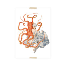 Load image into Gallery viewer, Postcard collage lady with octopus
