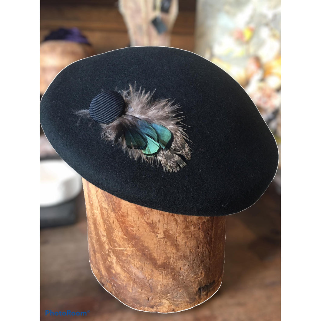 French beret with feathers