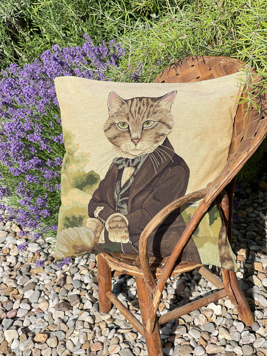 Belgian Tapestry Cushion Mister Serious Aristocat